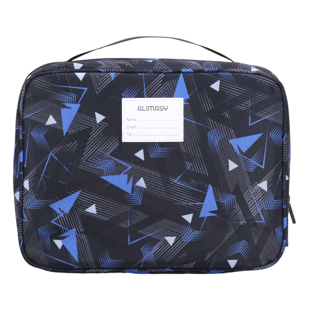 Insulated Lunch Bag Blue Geometric Abstract