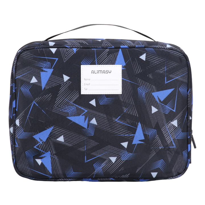 Insulated Lunch Bag Blue Geometric Abstract