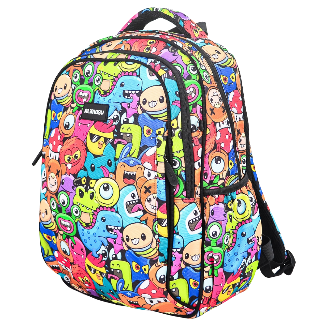 Midsize Kids Backpack 900D Cute Cartoon Monsters