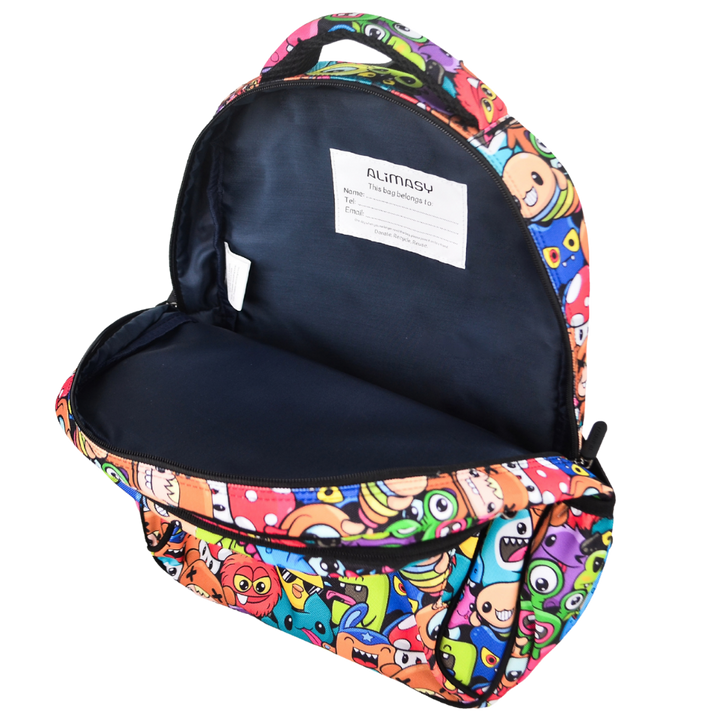 Midsize Kids Backpack 900D Cute Cartoon Monsters