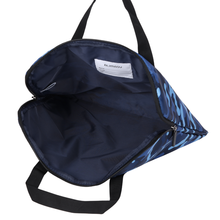 Blue Camouflage Library Bag