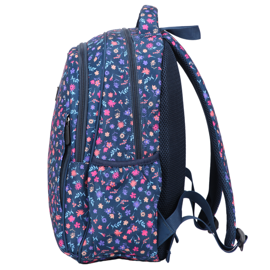 Ditsy Flowers Navy Midsize Kids Backpack