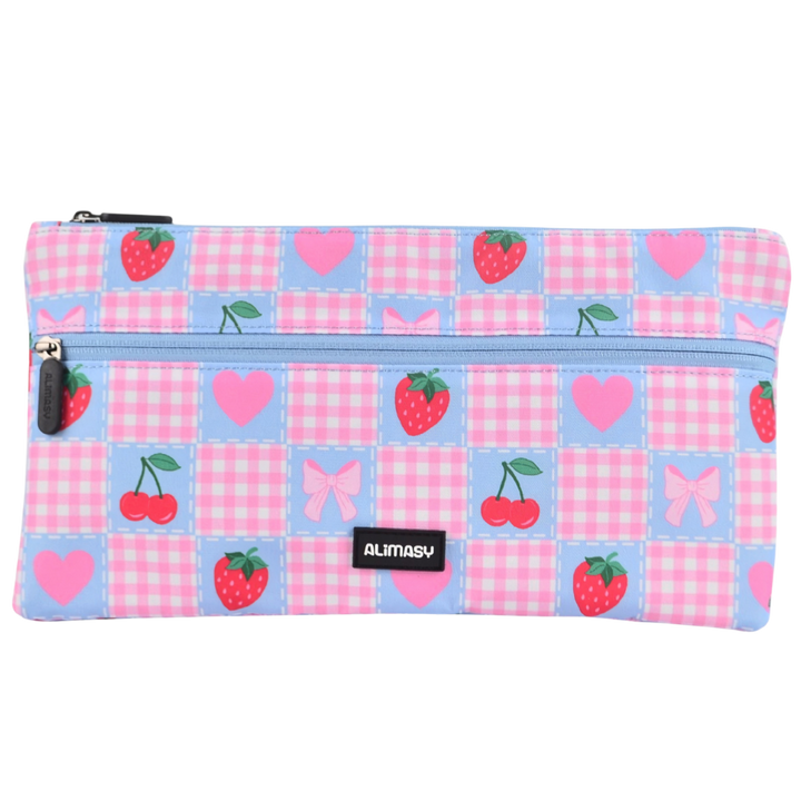 Large School Pencil Case Pretty Gingham