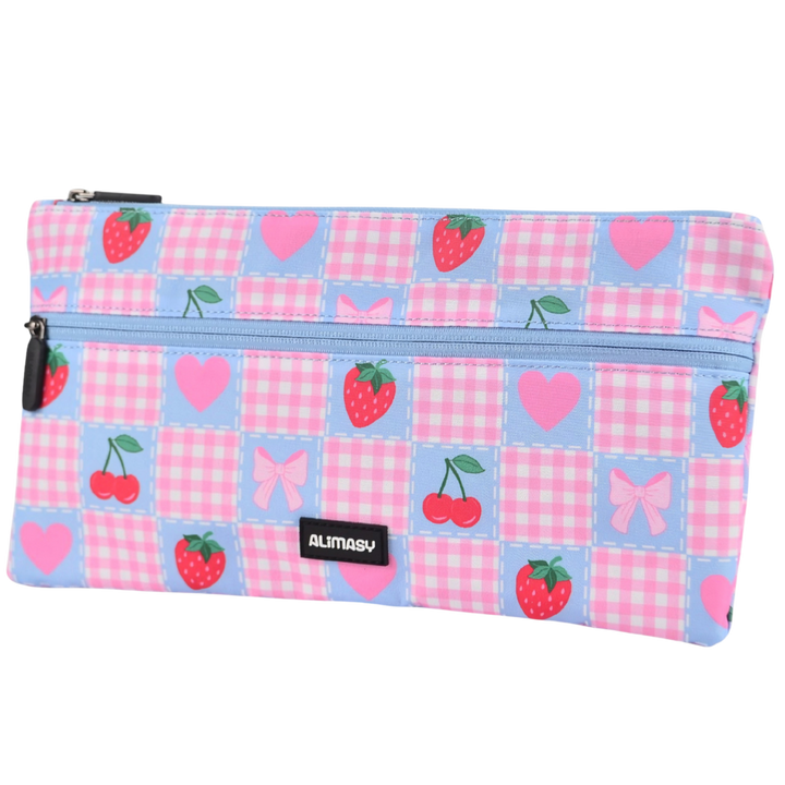 Large School Pencil Case Pretty Gingham