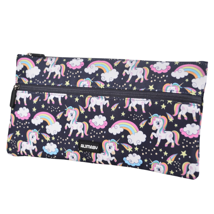 Large School Pencil Case Rainbow Unicorn