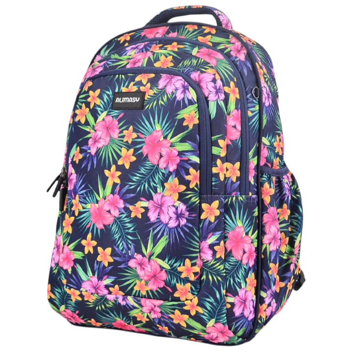 Large Backpack 900D Tropical Flowers &amp; Palms