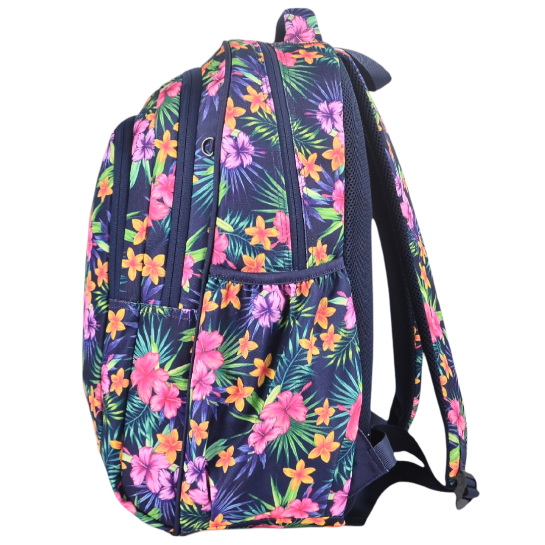 Large Backpack 900D Tropical Flowers &amp; Palms