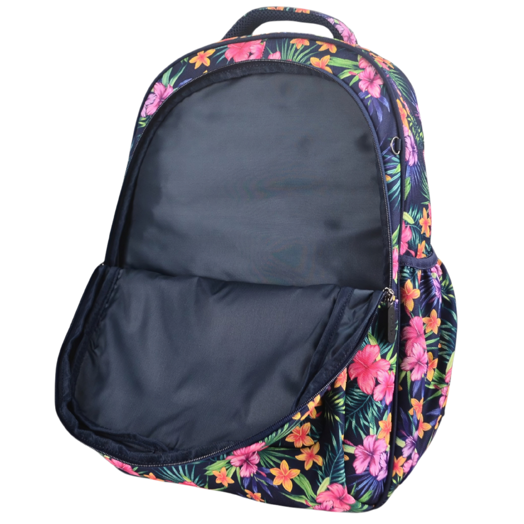 Large Backpack 900D Tropical Flowers &amp; Palms