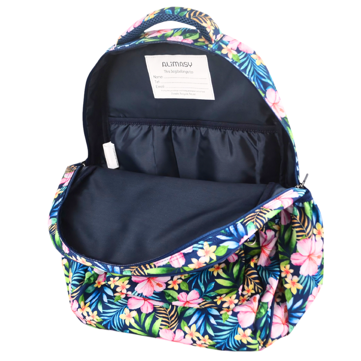 Grand sac à dos Fleurs tropicales et palmiers