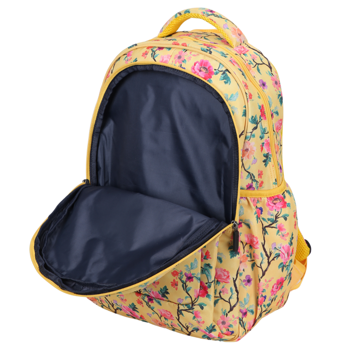Yellow Floral Large School Backpack