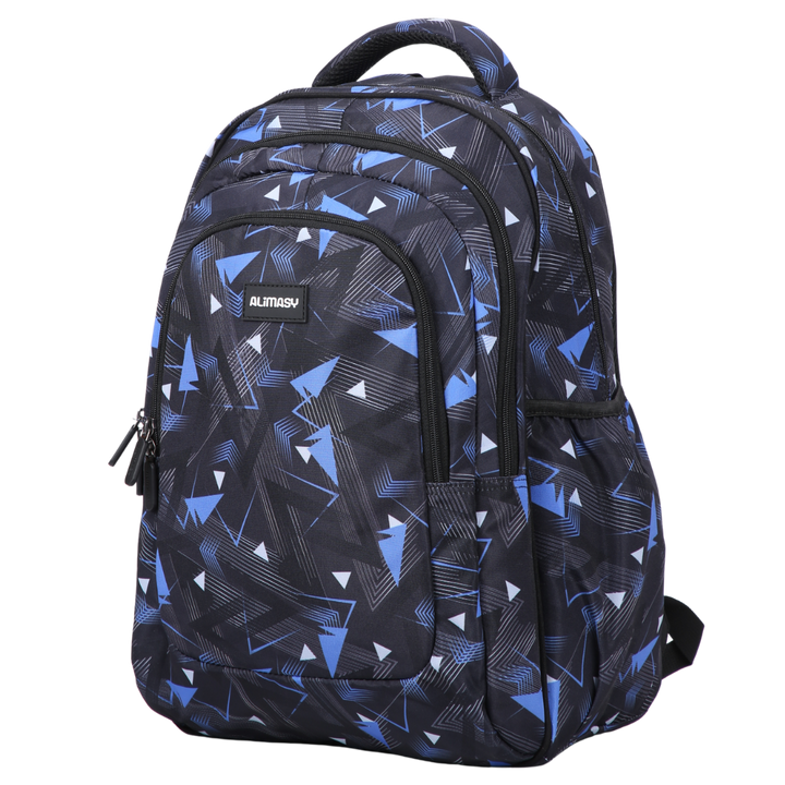 Blue Geometric Abstract Large School Backpack