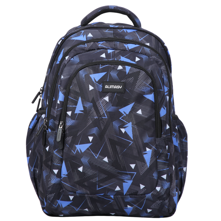 Blue Geometric Abstract Large School Backpack