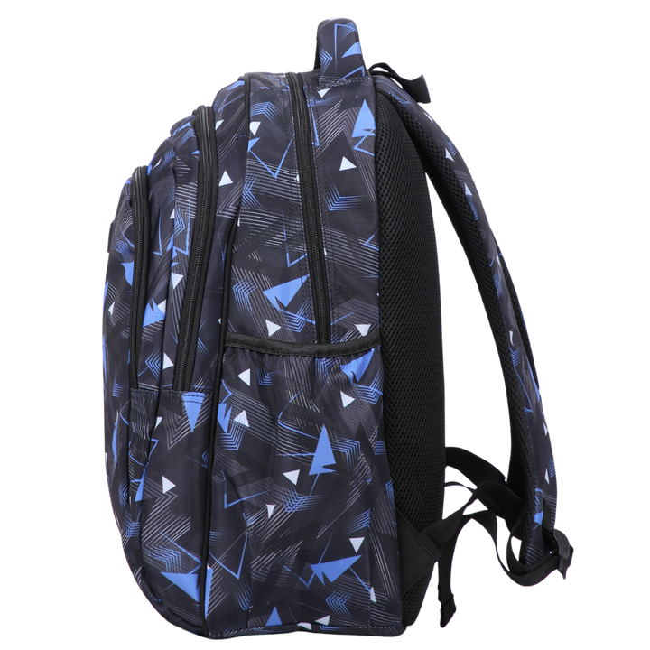 Blue Geometric Abstract Large School Backpack