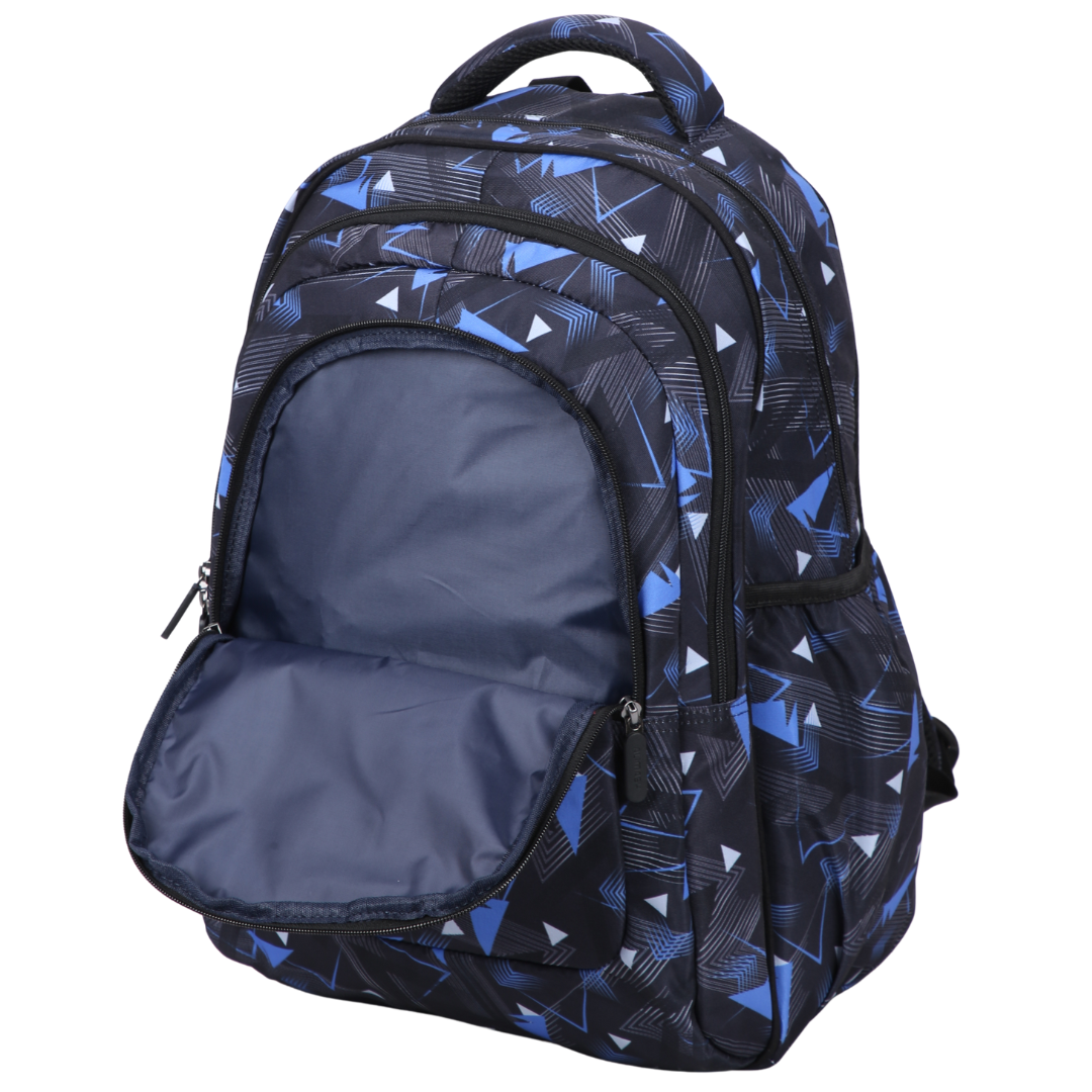 Blue Geometric Abstract Large School Backpack