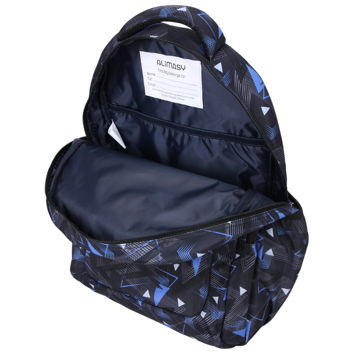 Blue Geometric Abstract Large School Backpack
