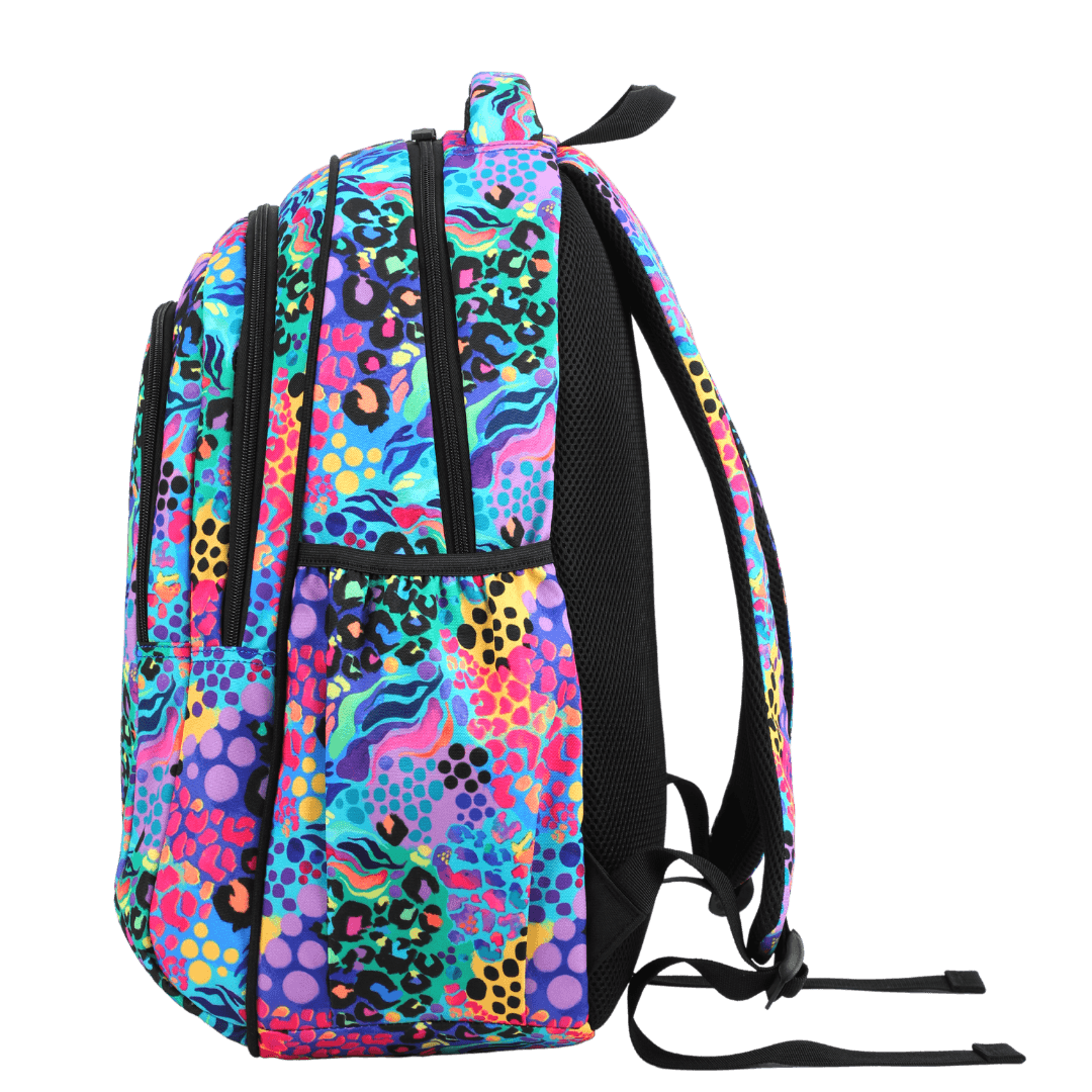 Electric Leopard Large Kids Backpack Kasey Rainbow design school