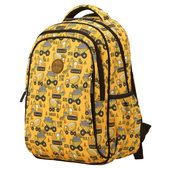 Yellow Construction Midsize Kids Backpack - Alimasy